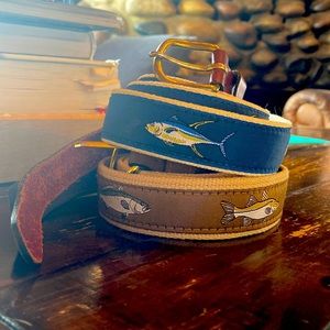 Lot of 2 embroidered fish belts - size 46